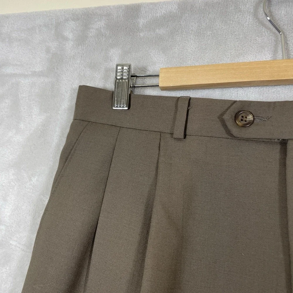Vtg 80s Ralph Lauren Double Pleated Slacks Pants Men 34x30 Cuff Wool Flowy Chaps